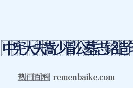 中宪大夫嵩少冒公墓志铭造句是什么意思的图片